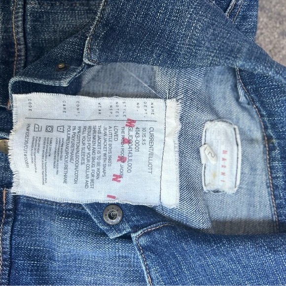 Marni x Current/Elliot Womens Dark Wash Patch Pocket Denim Jacket in size 2 - Picture 7 of 8